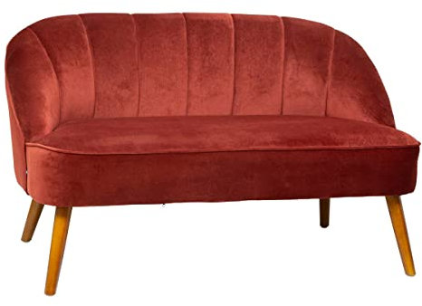 Atmosphera - Banquette Naova - 2 Places - Velours - Rose Terracotta