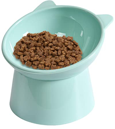 Gamelle Chat Surélevée et Inclinée, Bol Chat Sureleve Incline, Gamelle pour Chat Surélevée Anti Vomissement, Gamelle Surélevée Chaton pour Nourriture/Eau, Bol Nourriture Chat Chien, Ecuelle Chaton