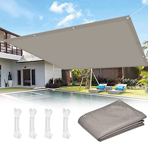Vela Ombreggiante 5 x 9 m Protezione UV 98%, 185GSM Densità Vela Parasole con Occhielli con Corde per Giardino, Patio, Pergola, Cortile, Cachi
