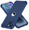 ORETECH Silicone Case for iPhone 14 Plus Case, with [2 x Tempered Glass Screen Protector] [Camera Protection] [Military Grade Protective] 360 Shockproof Thin Slim Fit Rubber Bumper Cover - Blue