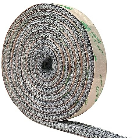 Holzofendichtung, selbstklebende Flachdichtung für Holzöfen und Kamine, 16 mm Breite, 6 mm Dicke, 1,8 m Länge, hochtemperaturbeständiges Fiberglas-Holzofentürdichtungsband