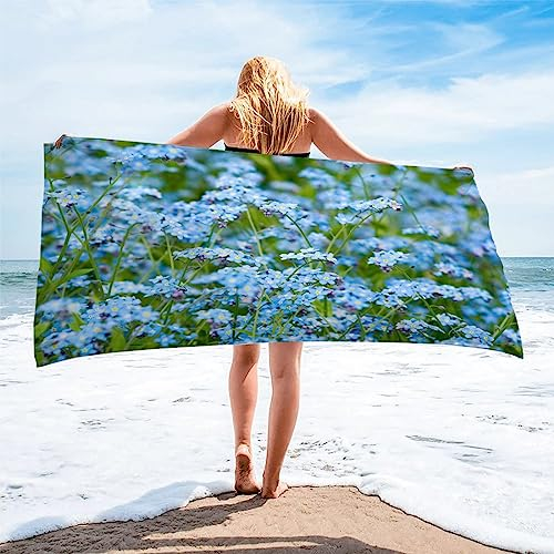Strandtuch GrüNes Vergissmeinnicht Mikrofaser Handtuch Strandlaken GrößE Anlage Schnell Trocknen Strandhandtuch Herren Frauen BadetüCher, HandtüCher, StrandtüCher 90x180cm
