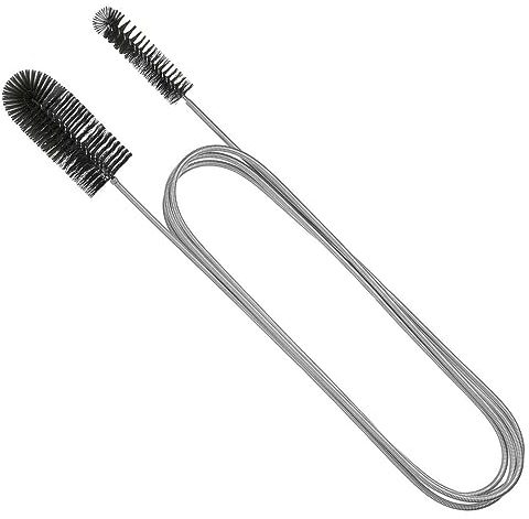 Voarge Aquarium Reinigungsbürste, 150cm Aquarium Reinigungsbürste Flexible Double Ended Aquarium Schläuche Filter Rohrbürste, für Aquarium (Schwarz)