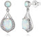 FANCIME 925 Sterling Silber Opal Ohrringe für Damen - Tropfen Zirkonia Hängend Schmuck Geschenke für Frauen Mädchen