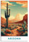 iPuzou Poster vintage de voyage Arizona - Cactus - 20 x 30 cm - Peinture sur toile - Poster et impression d'art mural pour salon