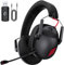 Gaming Headphones, Wireless Gaming Headset for PS5, PS4, PC, Switch, Mobile, Gaming Headset with Mic Noise Cancelling, 2.4Ghz USB, Bluetooth 5.3, 50 Hours Battery Life, 3.5MM Aux Cable-Black