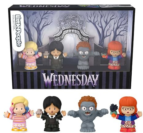 Little People Collector Wednesday Sonderedition Figurenset mit 4 Charakteren in Einer Präsentationsbox für Erwachsene und Fans, HWX46, [Mehrfarbig]