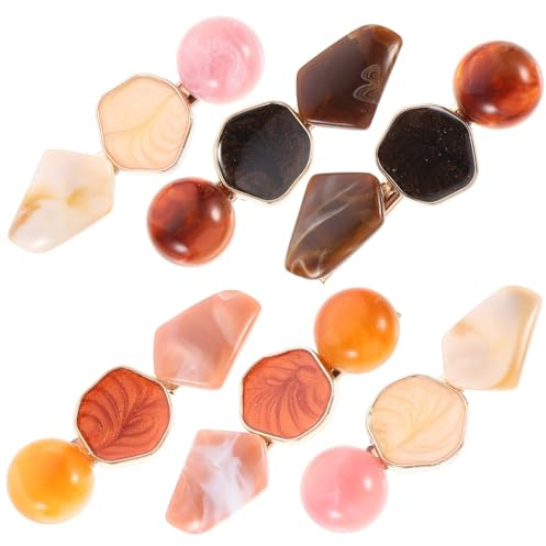 MAGICLULU Pinces À Cheveux En Acrylique Marbré Pour Femmes Et Filles Barrette Sans Pli De Forme Géométrique