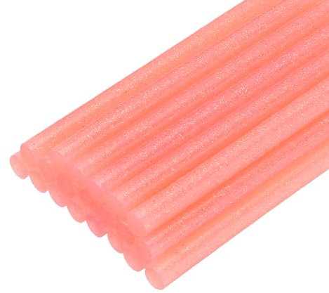 sourcing map 20pcs Hot Glue Sticks for Glue Gun 7mm/0.28-inch x 4-inch Mini Hot Melt Adhesive Glue Stick Glitter Pink