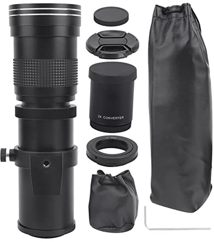 Fotocamere digitali e accessori 420800mm F8.316 zoom manuale zoom teleobiettivo telescopio per EFS Mount Camera Noir 36 * 11 * 11 CM obiettivo e accessori (nero)