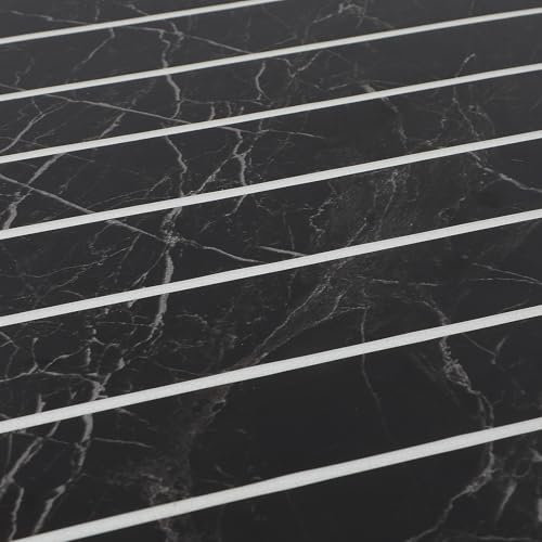 3D Holzoptik Wandpaneele, Selbstklebende 3D Holzpaneel Rillen Paneele,10 Stück 40x40cm PVC Wandverkleidung, Wasserfest & Hitzebeständig Paneele Aufkleber für Wand Decken Küchenrückwand (Schwarz)