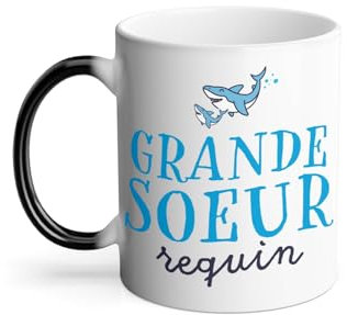 Thermoreagierende Tasse Magische Tasse – Große Schwester Haifisch Meer Süß – 325 ml