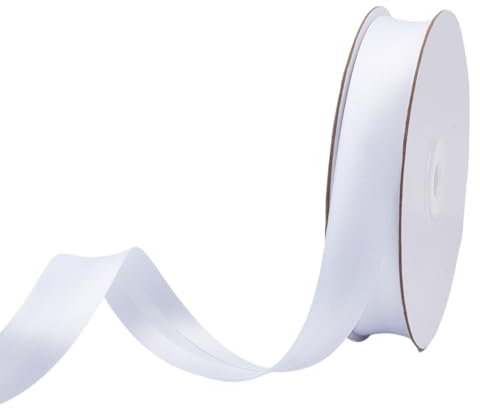 arricraft 24.06 Yards/22 m Schrägband Mit Doppelter Falte 20mm Breites Weißes Polyesterband Reparaturband Für Kleidung Zum Nähen Falzen Binden Säumen Paspelieren Quilten DIY Basteln Reparieren