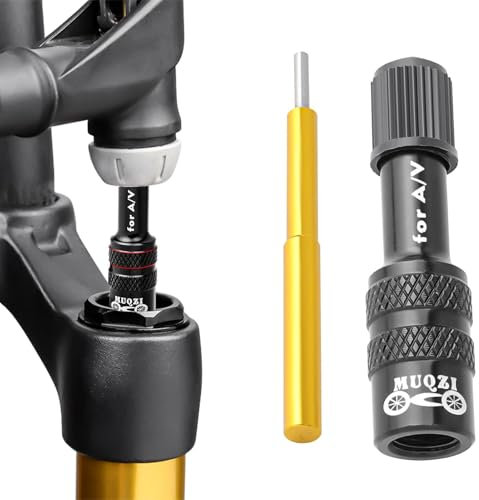 Fahrrad-Vorderradgabel-Ventiladapter – Fahrrad-Gabelpumpen-Adapter, Fahrrad-Gabelpumpen-Adapter |. 47,3 x 11,3 mm -Ventiladapter aus Aluminiumlegierung, Fahrradzubehör für Reifenpumpe, geeigne