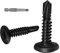 Dayalo Lot de 50 vis autotaraudeuses en acier inoxydable 6,3 x 16 mm Vis autoforeuses à tête plate à six pans creux Noir avec embout