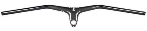 Carbon Mountainbike-Lenker und Vorbau, 10 Grad, integrierter MTB-Lenker, Breite 600–780 mm, Fahrradlenker und 70–110 mm Vorbau für Mountainbike (Schwarz/Silber, 760 x 90 mm)