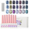 ADHERE 12ml 7pcs Cat Eye Gel Kit Blue Purple Green with Magnetic Stick, Holographic Glitter Cat Eye Gel Polish Nail Varnish UV LED Nail Gel Polish for Nail Salon DIY Nail Design