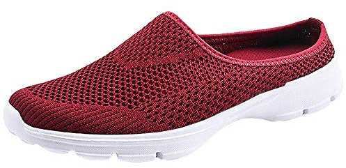 Sisttke Hausschuhe Damen Clogs Herren Slip On Pantoffeln Sommer Outdoor Atmungsaktiv Bequeme Gartenschuhe rutschfest Badelatschen,Rot-II,40 EU