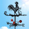 Girouette Rétro en Acier Inoxydable avec Coq avec Indicateur de Direction du Vent, Girouette de Jardin de Ferme pour Abris de Jardin, Toit, Cabane, Cour, Décoration de Jardin