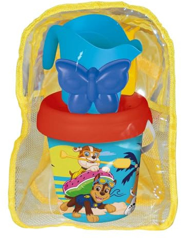 Smoby Rucksack mit Strandeimer von Paw Patrol – inklusive Eimer, Schaufel, Rechen, Sieb, Gießkanne und Form – recyceltes Material – für Kinder ab 18 Monaten – (7600862215)