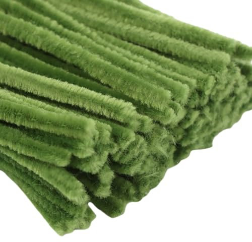Pfeifenreiniger zum Basteln 100 Stück Chenilledraht Pfeifenputzer Lang 30 cm X 6mm Pipe Cleaner Basteln für DIY Handwerksprojekte (grün)