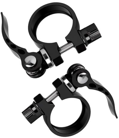 2Pcs Bicycle Seatpost Clamps, Quick Release Bike Seat Tube Clamp Aluminum Alloy Release Saddle Clip, 28.6mm+31.8mm Seat Lock Clamp Accessories for 25.4mm 27.2mm 28.6mm Seatpost