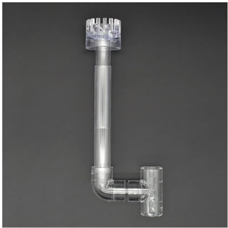 HAUJGG 1pc Acryl Aquarium Skimmer mit Lily Pipe Spin Oberfläche Zufluss Filter for Aquarium Reinigung(Bend,20mm)