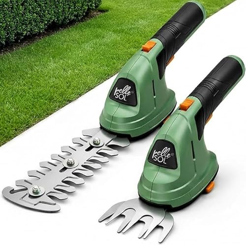Pelle & Sol Hedge Trimmer Cordless 2in1 Grass Shear & Hedge Cutter – 7.2V 1500mAh Battery USB Charging – Compact Garden Trimmer for Edging, Shrubs & Lawn Care Hand Tool