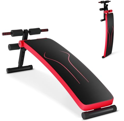GYMAX Hantelbank verstellbar, klappbare Trainingsbank mit 4 einstellbaren Höhenpositionen, Schrägbank bis zu 200kg belastbar, Fitnessbank für Zuhause & Fitnessstudio