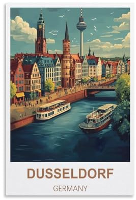 1000 Pieces Jigsaw Puzzle Dusseldorf Germany Jigsaw Puzzles for Adults and Kids 1000 Piece Educational Games Colorful Puzzles for Home Decoration 26x38cm