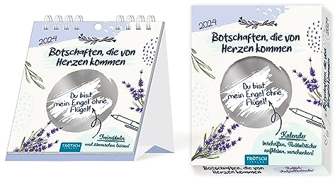 Trötsch DIY Aufstellkalender mit Rubbelstickern „Botschaften, die von Herzen kommen“ 2024: Tischkalender/ DIY Kalender zum Selbstgestalten/ Basteln, ... DIY Kalender zum Selbstgestalten/zum Basteln