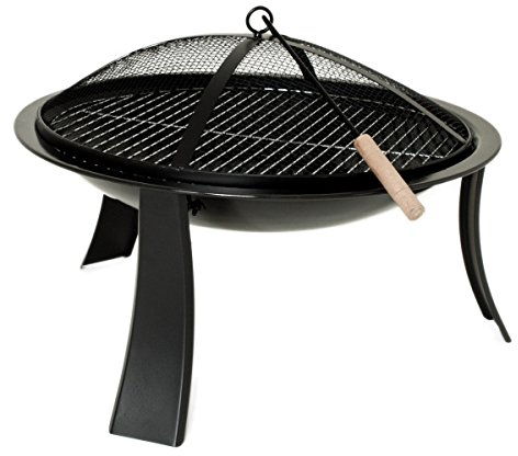 Feuerschale 60 cm Metall Terrassenfeuer Feuerkorb Feuerstelle Funkenschutz Grill
