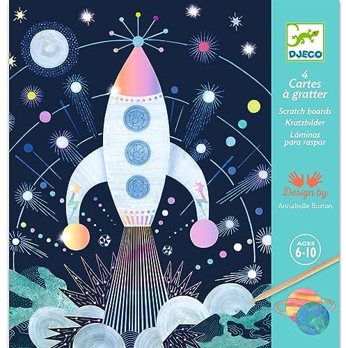 Djeco Kratzbilder Ausflug ins All, Multicolour, DJ09727