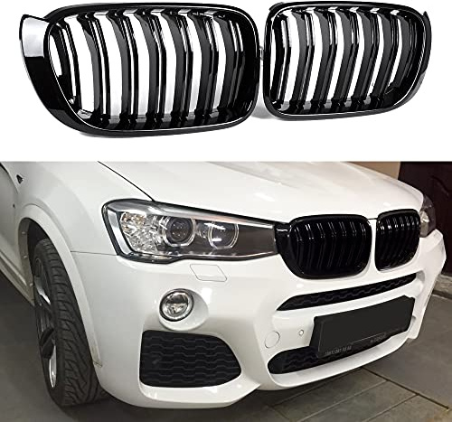 F25 Kühlergrill ABS Front Ersatz Nieren Grill für BMW X3 Serie F25 X 4 Serie F26 Glänzend Schwarz