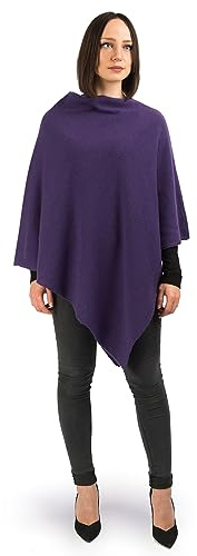 DALLE PIANE CASHMERE Poncho Donna 100% Cashmere | Poncho mantella avvolgente, taglia unica, perfetto in viaggio e in città, un elegante regalo per lei, Made in Italy