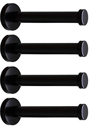 NELXULAS Ganchos clásicos de acero inoxidable negro resistentes para montaje en pared, ganchos para toallas de baño, perchas, ganchos para bolsos, paquete de 4 pulgadas (6 pulgadas)