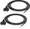 Stromkabel Netzkabel 2 Polig 3m 2 Packs, Eurostecker zu Offenem Kabelende, PABANCE Kabel Zuleitung mit Stecker 250V 2.5A Anschlusskabel Anschlussleitung mit Euro-Stecker, 2 x 0,75 mm², Schwarz