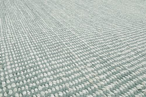Wecon Home Teppich, Läufer, Kurzflor, nachhaltig, Natur, modern aus Jute und Wolle, bestens geeignet für Wohnzimmer, Flur » Toulouse « (160 x 230 cm, mintgrün beige)