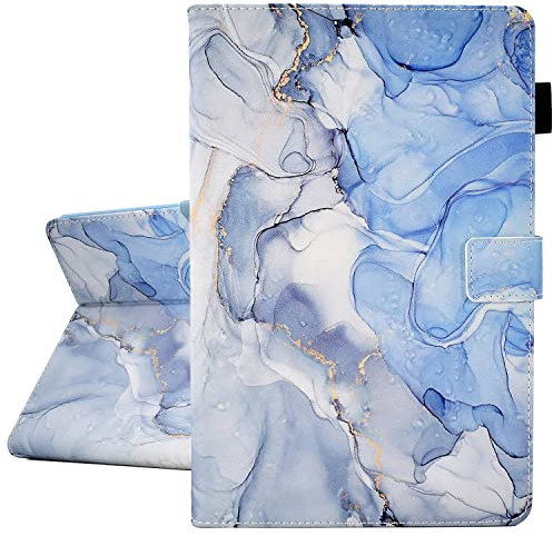 Funda para iPad de 9.7 pulgadas, 5ª/6ª generación 2017 2018/iPad Air 2, funda para iPad Air 2, funda de cuero sintético, color azul y blanco