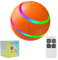 Smart Interactive Dog Toys Balls with Remote Control,Self Moving Dog Ball,Smart Ball for Dogs,Rotating Bouncing Dog Ball for Medium-Large Breeds,with LED Light,Rechargeable,IP54 Water-Proof(Orange)