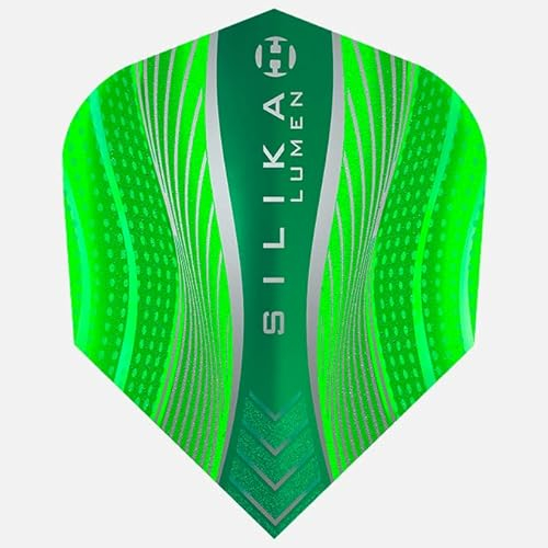 Harrows Lumen No6 Dart-Flights | 5 x Sets Dart-Flights (insgesamt 15 Flights) I 100 Mikron Dart-Flights I Premium Extra Stark Made in UK I Professionelles Dartzubehör I Grüne Dart-Flights