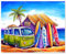gelrovaled Peinture par Numéros pour Adulte, DIY Peinture Acrylique pour Adultes débutants Facile sur Toile 40×50 cm avec peintures et pinceaux, Surf Beach(sans Cadre)