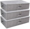 iwill CREATE PRO Unterbett-Aufbewahrungsbehälter, faltbar, waschbar, staubdicht, für Schrank, Kleiderschrank, Kleidung, Decken, Bettdecken, Pullover, Organizer, Dunkelgrau, 3 Stück