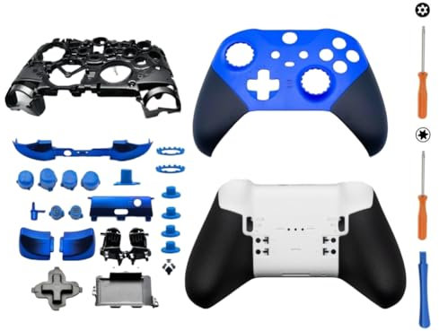 Hzxkqmil Set di Alloggiamenti di Ricambio per Xbox Elite Series 2 Controller, Core Blu, Kit Guscio Completo Include Custodia Telaio Centrale ABXY LT RT Pulsanti LB RB Paraurti Accessori