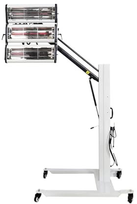 Lámpara De Curado De Pintura Infrarroja, Luz De Calentamiento For Hornear, 3300W, Secado Rápido, Luz Calentadora Giratoria De 360 ° Con Cabina De Pulverización De Soporte Ajustable