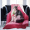 Katze Und Rosen Mit Tiermotiv Kuscheldecke Weiß Flauschig Decke Fleecedecke, Sofa Überwurfdecke, Wohndecke Warm Weich Sherpa Wolldecke, Gemütlicher Überwurf Für Bett und Couch 70x100 cm