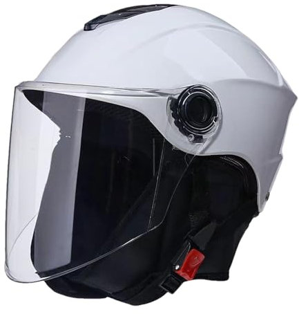 Motorcycle Helmet, Motorcycle Headwear with Visor, Scooter Headwear with Removable Scarf, 21.65-23.62 inches Open Face for Cycling, Ideal for Scooters and Motorbikes