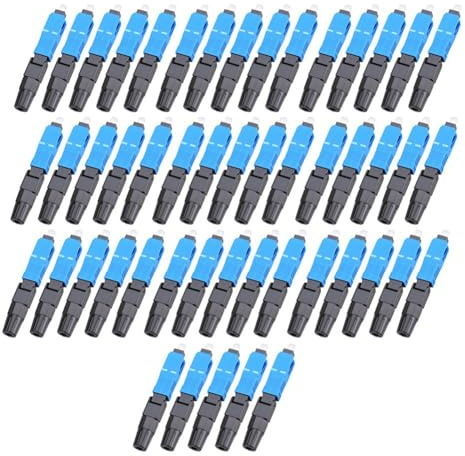 Suoumwa Fiber Optic SC/UPC Fast Connectors 50Pcs Pre-Buried Quick Connector Assembly Adapters for Field Installation
