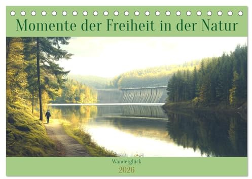 Wanderglück - Momente der Freiheit in der Natur (Tischkalender 2026 DIN A5 quer), CALVENDO Monatskalender: Erleben Sie die pure Freude des Wanderns ... von KI erstellt wurden. (CALVENDO Natur)