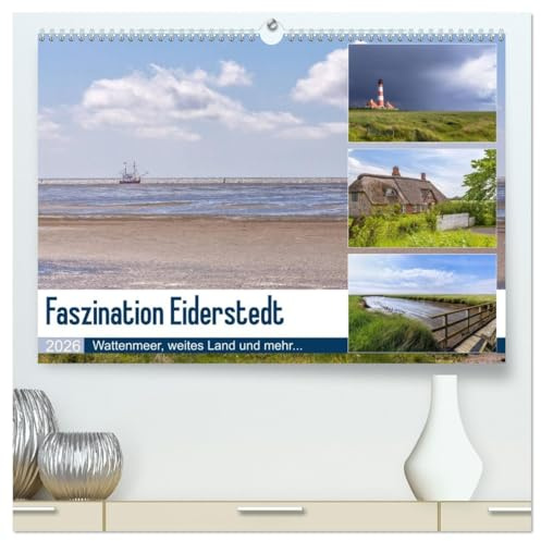 Faszination Eiderstedt (hochwertiger Premium Wandkalender 2026 DIN A2 quer), Kunstdruck in Hochglanz: Wattenmeer, weites Land und mehr... (CALVENDO Orte)